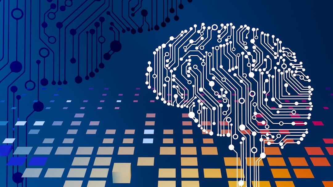 Artificial intelligence concept in education with glowing neural network